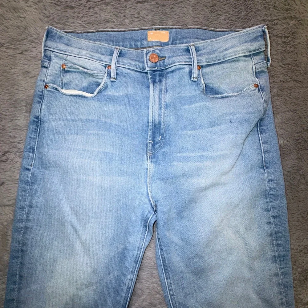 Mother Jeans Womens 32 The Runaway Step Fray California Cruiser Light Wash Flare